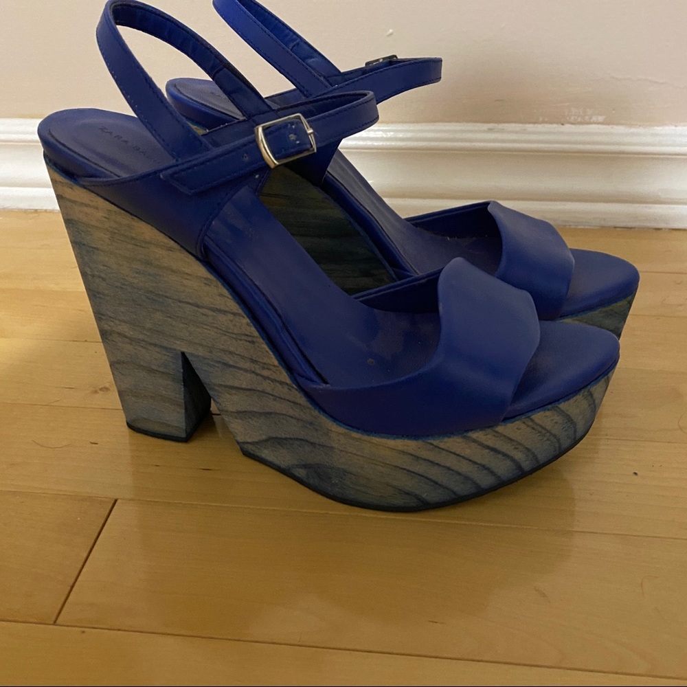Blue Platform Heels